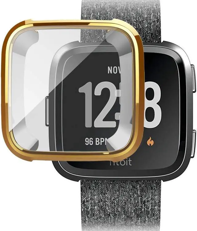 Alt view image 3 of 7 - Werleo Screen Protector Case, Scratch-resistant Flexible Lightweight Plated TPU FullBody Protective Case for Fitbit Versa Smart Watch