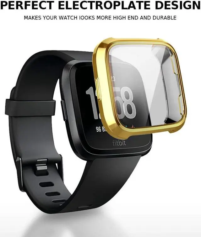 Alt view image 2 of 7 - Werleo Screen Protector Case, Scratch-resistant Flexible Lightweight Plated TPU FullBody Protective Case for Fitbit Versa Smart Watch
