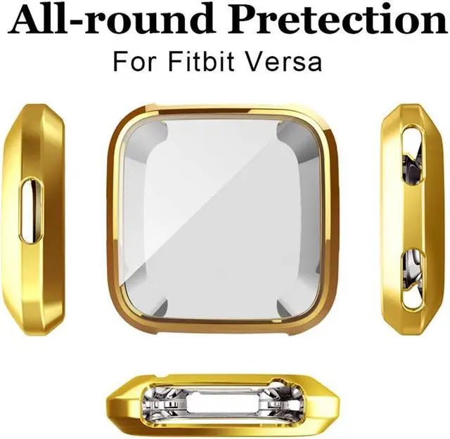 Alt view image 5 of 7 - Werleo Screen Protector Case, Scratch-resistant Flexible Lightweight Plated TPU FullBody Protective Case for Fitbit Versa Smart Watch