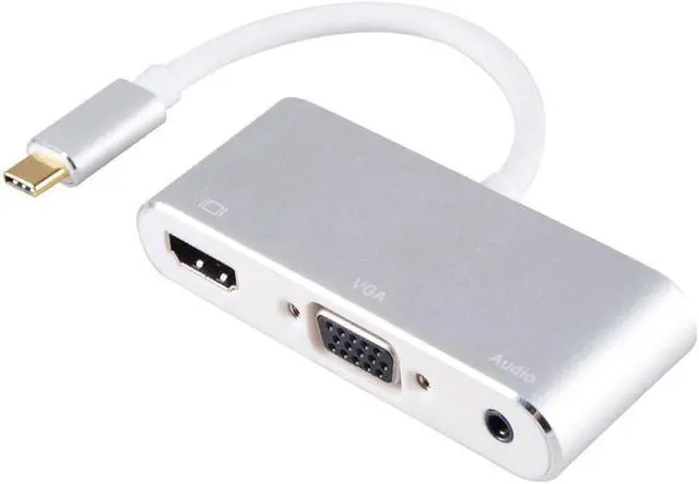 Alt view image 4 of 6 - USB C To HDMI 4K VGA Adapter with Audio USB 3.1 Type C USB-C to VGA HDMI Video Converters Adaptor for 2017 New Macbook ProChromebook Pixel Lenovo 900 Dell XPS Samsung Galaxy S8 S8 Plus No Driver
