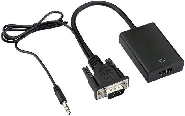 Main image of VGA To HDMI Output Adapter 1080P HD GA Male to HDMI Female Audio Video Cable Converter Adapter With Audio Support For TV AV HDTV - Includes Free USB Cable
