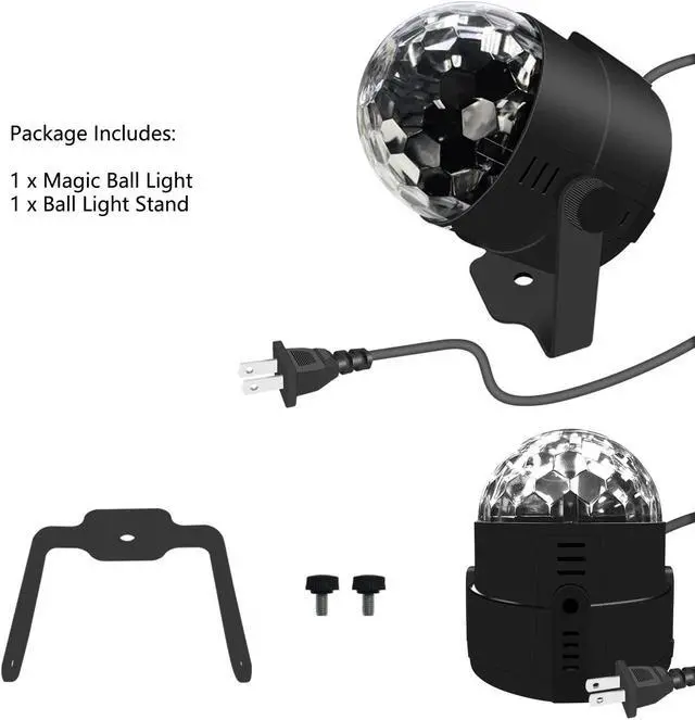 Alt view image 7 of 7 - LED Stage Party Lighting, Costech 7 Color Changing Sound Active 3W RGB Auto Rotating Mini Crystal LED Dream Magic Ball for Disco DJ, Show, Xmas KTV, Wedding, Club Pub, Theater (4 Pack)