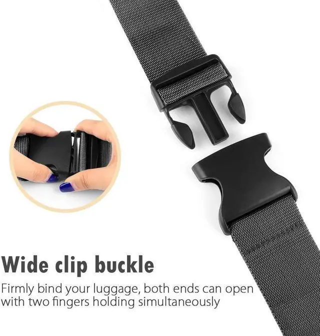 Alt view image 3 of 7 - Luggage Straps, 4 Pack Heavy Duty Non-Slip Adjustable Bag Bungee Travel Accessories Suitcase Baggage Belts