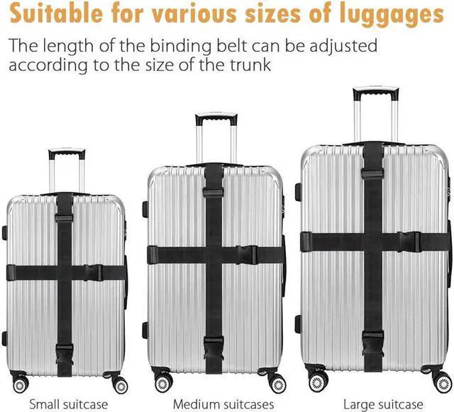 Alt view image 6 of 7 - Luggage Straps, 4 Pack Heavy Duty Non-Slip Adjustable Bag Bungee Travel Accessories Suitcase Baggage Belts