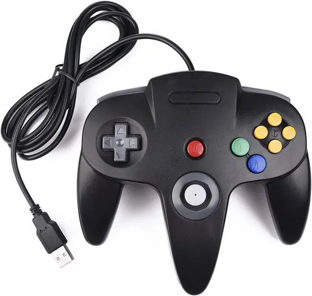 Alt view image 2 of 7 - 2 Pack Generic Classic N64 Controllers, Wired USB PC Game pad Joystick for Windows PC MAC Linux Raspberry Pi 3 Sega Genesis Higan