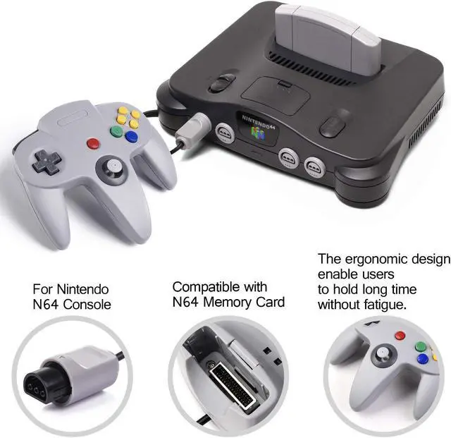 Alt view image 5 of 6 - 2 Pack N64 Controller, Classic Wired N64 64-bit Gamepad Joystick for Ultra 64 Video Game Console N64 System Mario Kart