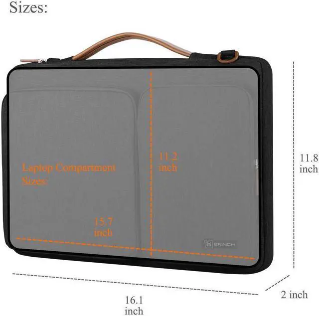 Alt view image 7 of 7 - Werleo 15.6 Inch Multi-functional Suit Fabric Portable Laptop Sleeve Case Shoulder Messenger Bag Briefcase for 15-15.6 inch Laptop Tablet Macbook Notebook