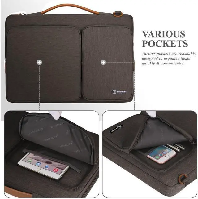 Alt view image 2 of 7 - Werleo 15.6 Inch Multi-functional Suit Fabric Portable Laptop Sleeve Case Shoulder Messenger Bag Briefcase for 15-15.6 inch Laptop Tablet Macbook Notebook
