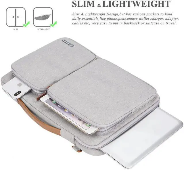 Alt view image 5 of 6 - Werleo 13.3 Inch Multi-functional Suit Fabric Portable Laptop Sleeve Case Shoulder Messenger Bag Briefcase for 13-13.3 inch Laptop Tablet Macbook Notebook