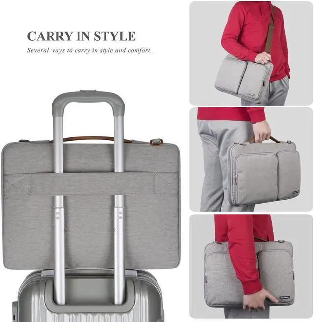 Alt view image 4 of 6 - Werleo 13.3 Inch Multi-functional Suit Fabric Portable Laptop Sleeve Case Shoulder Messenger Bag Briefcase for 13-13.3 inch Laptop Tablet Macbook Notebook