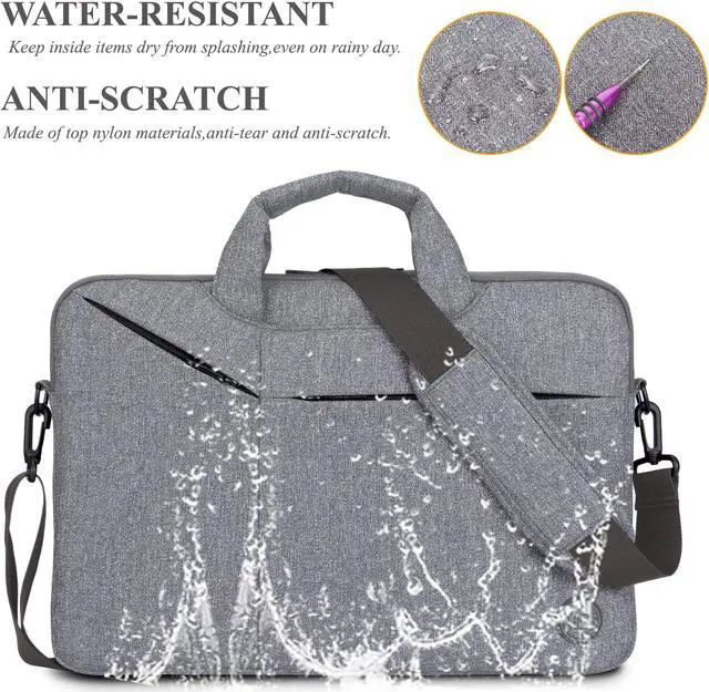 Alt view image 3 of 7 - 13 - 14 Inch Water Resistant Laptop Bag Messenger Shoulder Bag Briefcase Sleeve Case with Strap for 13" Macbook Pro Air Surface Book 12 13 14 Inch Laptop Ultrabook Notebook MacBook Chromebook Computer