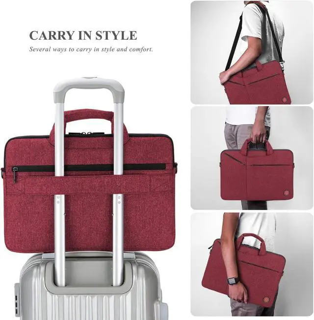 Alt view image 5 of 7 - Laptop Bag 15.6 Inch Water Resistant Briefcase Shoulder Messenger Bag Water Repellent Laptop Bag Satchel Tablet Bussiness Carrying Handbag Laptop Sleeve for Macbook Computer Notebook Women and Men