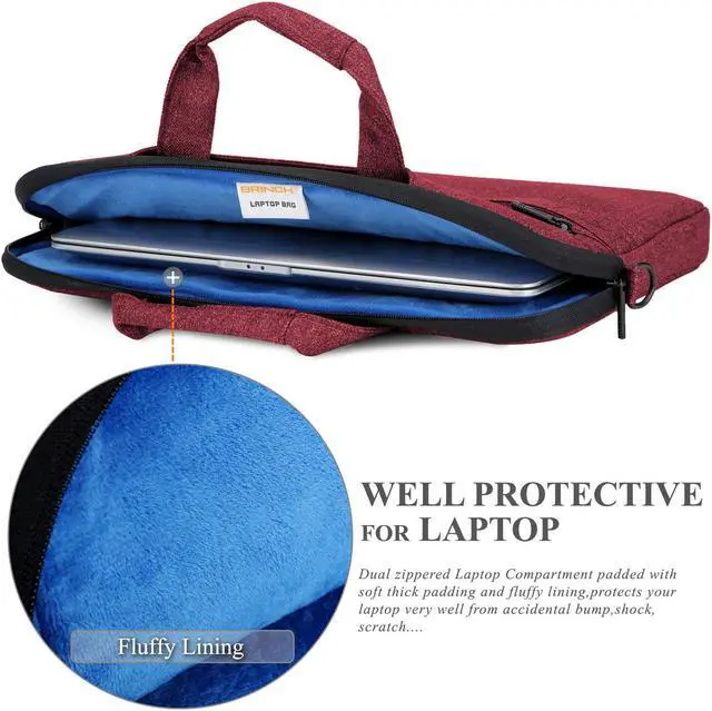 Alt view image 4 of 7 - Laptop Bag 15.6 Inch Water Resistant Briefcase Shoulder Messenger Bag Water Repellent Laptop Bag Satchel Tablet Bussiness Carrying Handbag Laptop Sleeve for Macbook Computer Notebook Women and Men