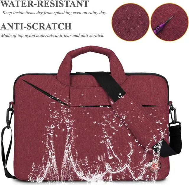 Alt view image 3 of 7 - Laptop Bag 15.6 Inch Water Resistant Briefcase Shoulder Messenger Bag Water Repellent Laptop Bag Satchel Tablet Bussiness Carrying Handbag Laptop Sleeve for Macbook Computer Notebook Women and Men
