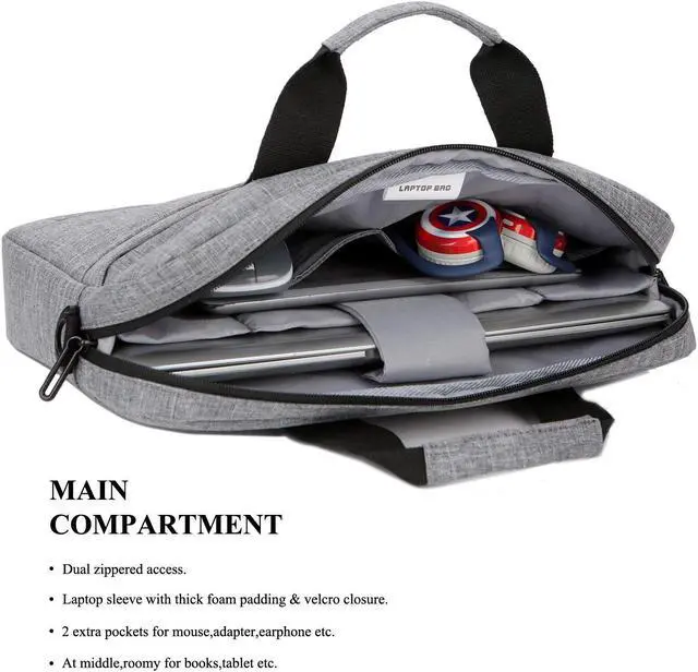 Alt view image 3 of 7 - 14.6 Inch Stylish Lightweight Business Laptop Shoulder Messenger Bag Briefcase Sleeve Case for 14-14.6 Inches Laptop/Notebook/MacBook/Ultrabook/Chromebook Computers