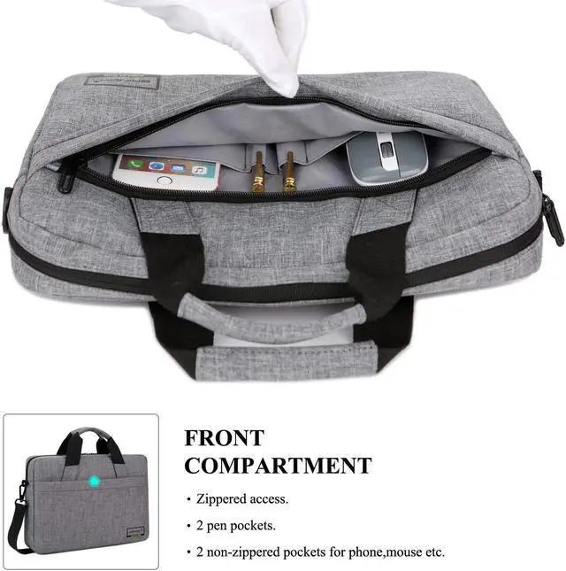 Alt view image 2 of 7 - 14.6 Inch Stylish Lightweight Business Laptop Shoulder Messenger Bag Briefcase Sleeve Case for 14-14.6 Inches Laptop/Notebook/MacBook/Ultrabook/Chromebook Computers