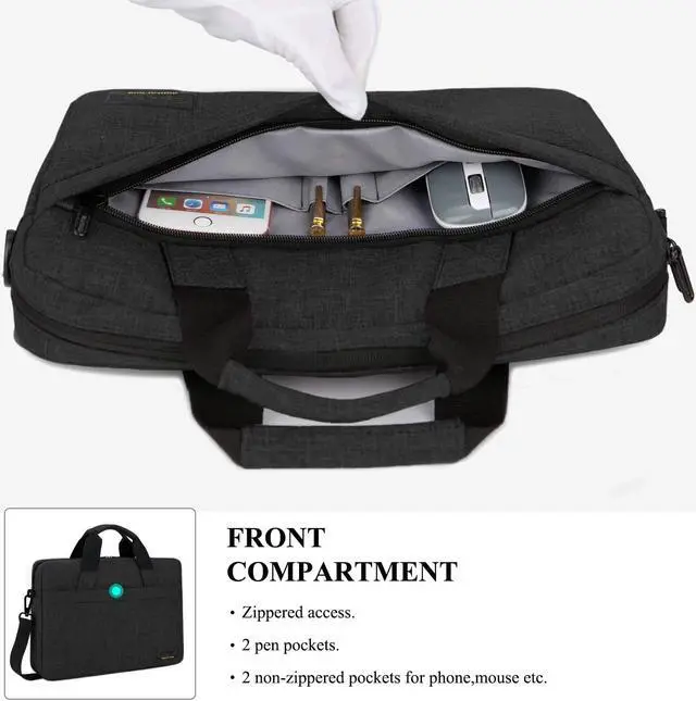 Alt view image 2 of 7 - 15.6 Inch Stylish Lightweight Business Laptop Shoulder Messenger Bag Briefcase Sleeve Case for 15-15.6 Inches Laptop/Notebook/MacBook/Ultrabook/Chromebook Computers