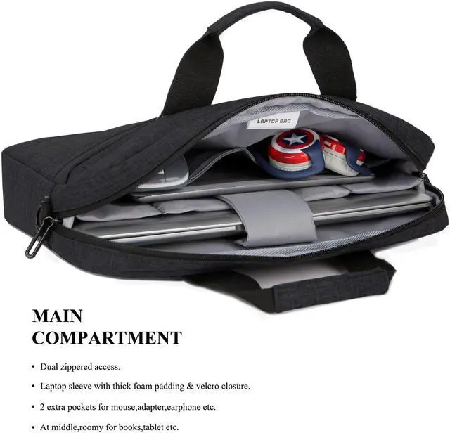 Alt view image 3 of 7 - 15.6 Inch Stylish Lightweight Business Laptop Shoulder Messenger Bag Briefcase Sleeve Case for 15-15.6 Inches Laptop/Notebook/MacBook/Ultrabook/Chromebook Computers