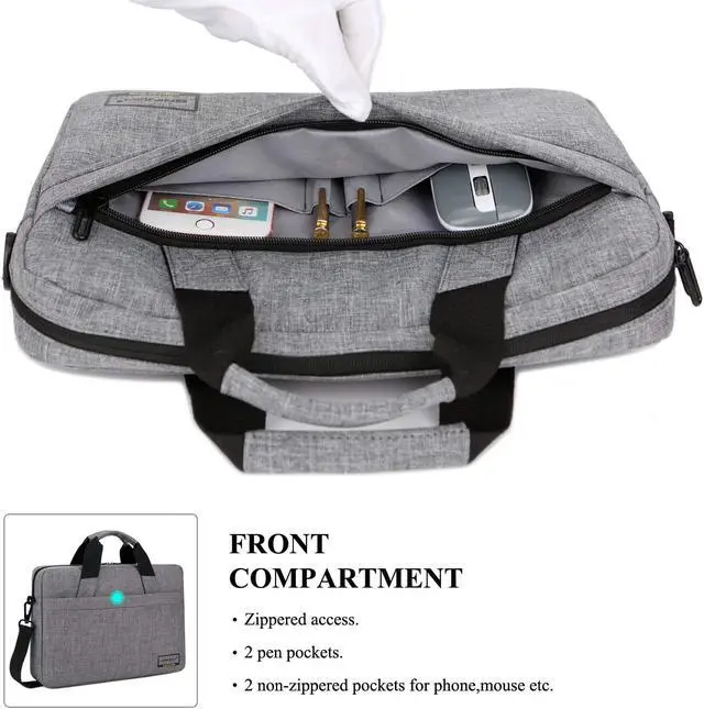 Alt view image 3 of 7 - 15.6 Inch Stylish Lightweight Business Laptop Shoulder Messenger Bag Briefcase Sleeve Case for 15-15.6 Inches Laptop/Notebook/MacBook/Ultrabook/Chromebook Computers