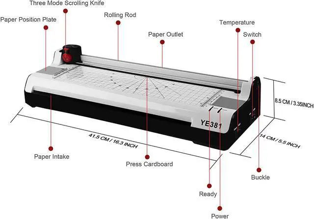 Alt view image 3 of 7 - Thermal Laminator Machine for A3 A4 A6 Laminating Machine with 2 Roller System with Rotary Trimmer Corner Rounder 20 Laminating Pouches Fast Warm-up for Home Office School Use - A3 Laminator
