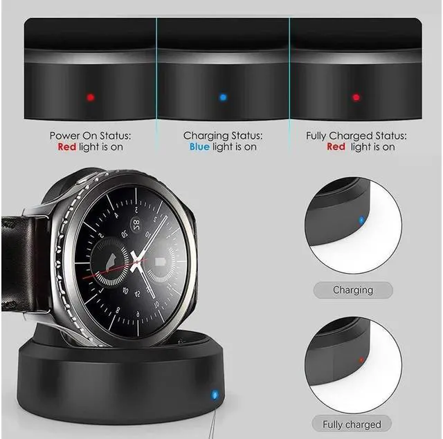 Alt view image 5 of 7 - Galaxy Gear S3 Charger Wireless Replacement Charger Charging Cradle Dock for Samsung Galaxy Gear S3 Classic / Frontier Smart Watch
