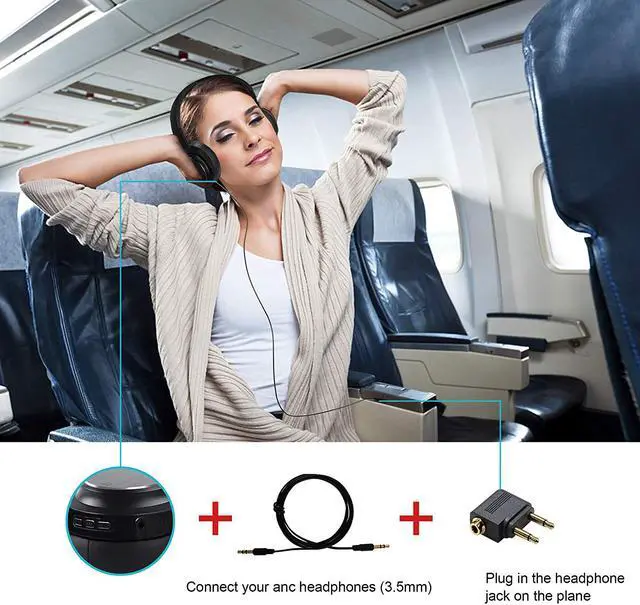 Alt view image 6 of 7 - Active Noise Cancelling Bluetooth Headphones Wireless Over Ear Wireless Headphones HiFi Stereo Headset Comfortable Earpad with Built-in Noise Canceling Microphone 48 Hour Playtime Black