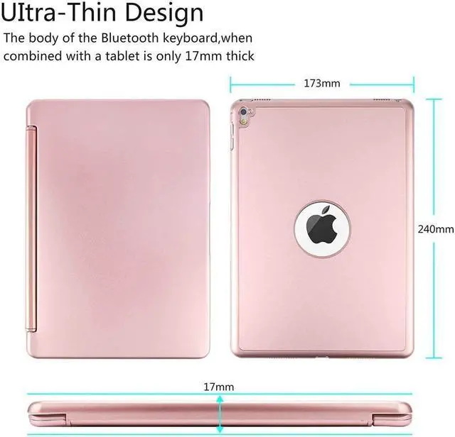 Alt view image 7 of 7 - New iPad 9.7 Keyboard 2017 2018 Case Protective Folio Utra Slim Hard Shell Light Weight Stand Smart Cover with Backlit Bluetooth Keyboard for iPad 6th Generation / iPad 5th Generation / iPad Air