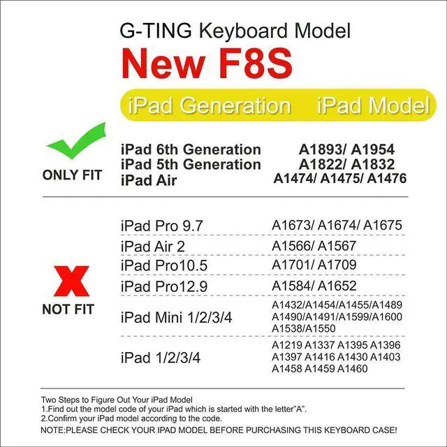 Alt view image 2 of 7 - New iPad 9.7 Keyboard 2017 2018 Case Protective Folio Utra Slim Hard Shell Light Weight Stand Smart Cover with Backlit Bluetooth Keyboard for iPad 6th Generation / iPad 5th Generation / iPad Air