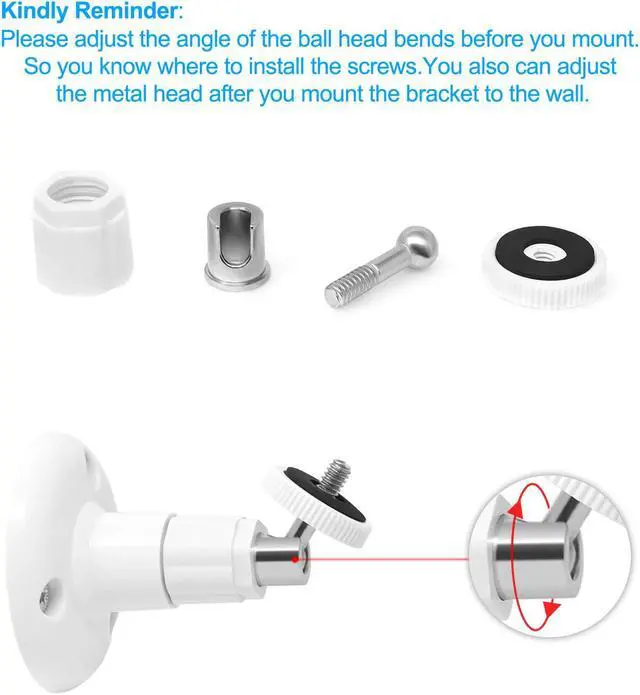 Alt view image 3 of 6 - Wyze Cam Pan Wall Mount, Adjustable Indoor and Outdoor Security Mount for Wyze Cam Pan and Other Camera with Same Interface(Standard Size) 2 Pack