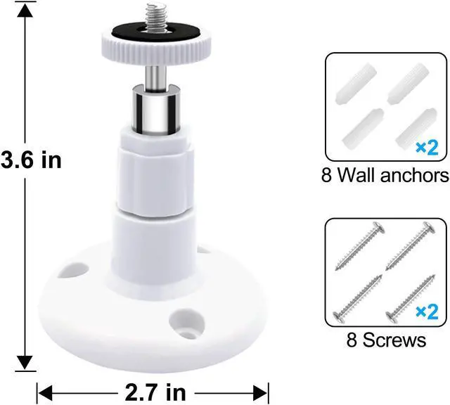 Alt view image 5 of 6 - Wyze Cam Pan Wall Mount, Adjustable Indoor and Outdoor Security Mount for Wyze Cam Pan and Other Camera with Same Interface(Standard Size) 2 Pack