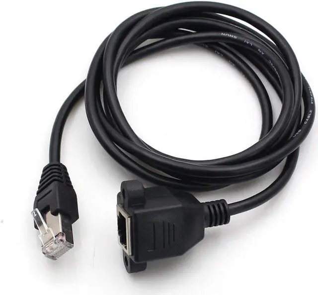 Main image of Werleo  2 packs Ethernet Extension Cable Network Cat6 Cat5e Cat5 Extension Patch Cable RJ45 Cords Shielded Male to Female Connector Cable Black 1FT / 0.3M