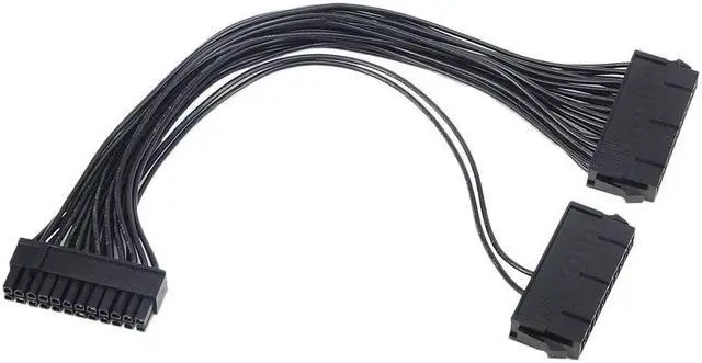 Main image of Power Supply Splitter, Dual PSU Cable Adapter 24 Pin 20+4 Pin ATX Motherboard Adapter Extension Cable Dual 24-Pin Mining Power Adapter 12 Inch (30CM) (1-Pack)