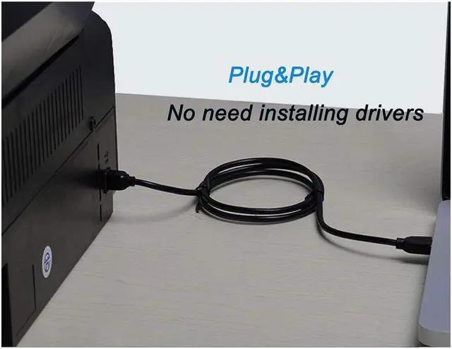Alt view image 3 of 5 - USB Printer Cable Werleo 6ft USB 2.0 Type A Male to B Male High Speed Connectors Printer Scanner Cord A Male to B Male for Brother HP Canon Lexmark Epson Dell Xerox Samsung etc