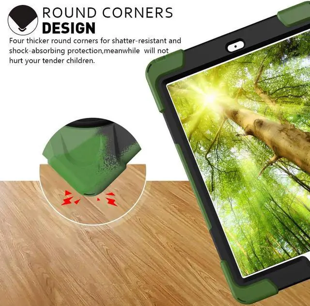Alt view image 6 of 7 - New iPad 9.7 2017 2018 Case,360 Degree Rotatable with Kickstand,Hand Strap and Shoulder Strap case, 3 Layer Hybrid Heavy Duty Shockproof case for iPad 9.7 5th/6th Generation