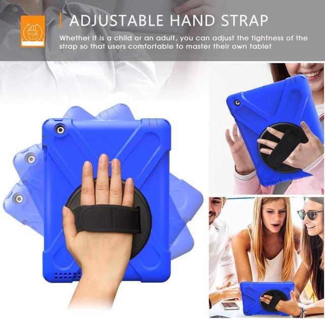 Alt view image 3 of 7 - Apple iPad 2 Case iPad 3 Case iPad 4 Case Cover Heavy Duty Shockproof Protective Case for iPad 2 3 4 Tablet Case with 360 Degrees Rotable Hand Strap Kickstand and Shoulder Strap