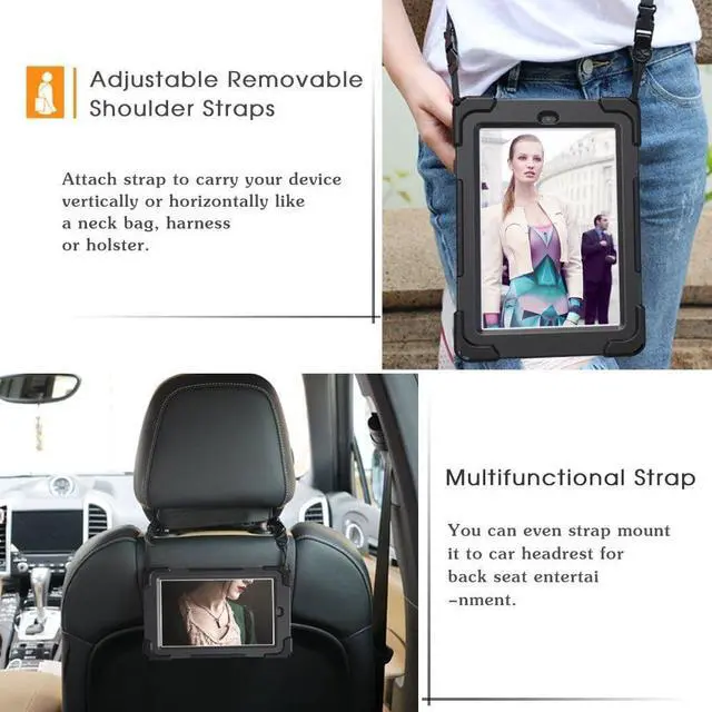 Alt view image 6 of 7 - All-New Amazon Fire HD 8 2017 Tablet Case Werleo Hybrid Armor Defender Cover Full Body Protective Case With Hand Strap and Shoulder Strap for Fire HD 8 7th Generation 2017 Release