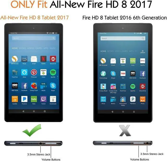 Alt view image 3 of 7 - All-New Amazon Fire HD 8 2017 Tablet Case Werleo Hybrid Armor Defender Cover Full Body Protective Case With Hand Strap and Shoulder Strap for Fire HD 8 7th Generation 2017 Release