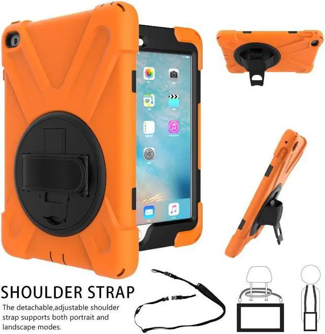 Main image of Werleo for iPad Mini 4 Case Three Layer Drop Protection Shockpoof Rugged Heavy Duty iPad Mini 4 Protective Case With a 360 Degree Swivel Stand Hand Strap and a Shoulder Strap for iPad Mini 4 Case
