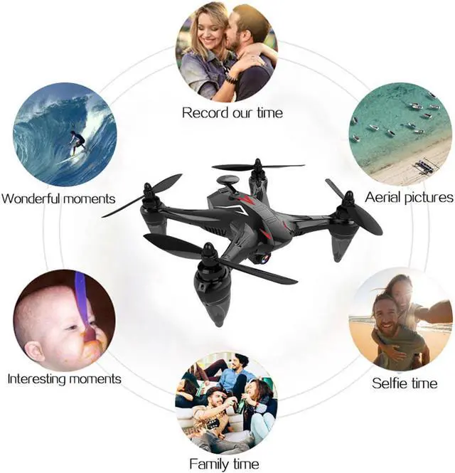Alt view image 7 of 7 - GPS FPV RC Drone with Camera Live Video GPS Return Home Quadcopter with Adjustable Wide-Angle 1080P HD 5GHz WIFI Camera Follow Me Brushless Quadcopter