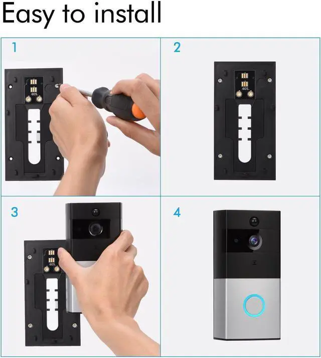 Alt view image 6 of 6 - Werleo Video Doorbell Smart Doorbell 720P HD Wifi Security Camera with Door Chime 8G Memory Storage Real-Time Two-Way Talk and Video Night Vision PIR Motion Detection and App Control for IOS Android