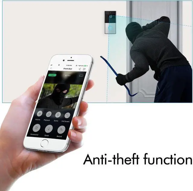 Alt view image 3 of 6 - Werleo Video Doorbell Smart Doorbell 720P HD Wifi Security Camera with Door Chime 8G Memory Storage Real-Time Two-Way Talk and Video Night Vision PIR Motion Detection and App Control for IOS Android