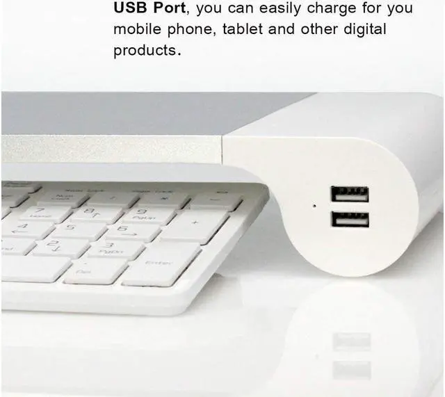 Alt view image 2 of 7 - Aluminum Universal Laptop Stand Computer  Monitor Stand Desk Organizer with 4 USB Charging Ports for Apple MacBook Pro iMac Pro Google Chromebook Microsoft Surface Dell Asus HP Acer Home Office