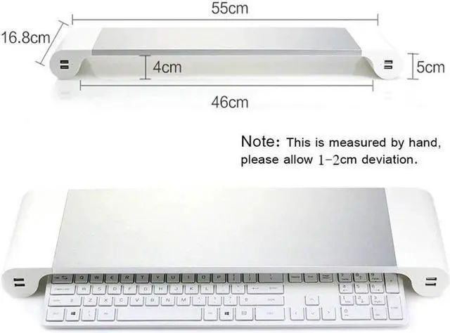 Alt view image 3 of 7 - Aluminum Universal Laptop Stand Computer  Monitor Stand Desk Organizer with 4 USB Charging Ports for Apple MacBook Pro iMac Pro Google Chromebook Microsoft Surface Dell Asus HP Acer Home Office
