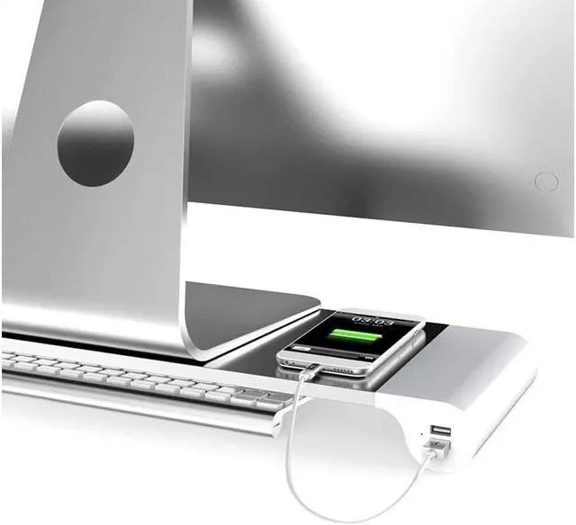 Alt view image 6 of 7 - Aluminum Universal Laptop Stand Computer  Monitor Stand Desk Organizer with 4 USB Charging Ports for Apple MacBook Pro iMac Pro Google Chromebook Microsoft Surface Dell Asus HP Acer Home Office