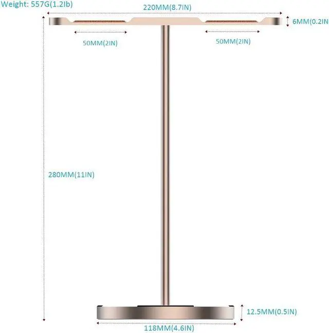 Alt view image 6 of 7 - Premium Aluminum Metal Twin Headphone Stander, Suitable for B&O, BeoPlay, Beats, Sennheiser, Sony, Audio-Technica, Bose, Shure, AKG, JBL, Logitech, Razer Gaming Headphones