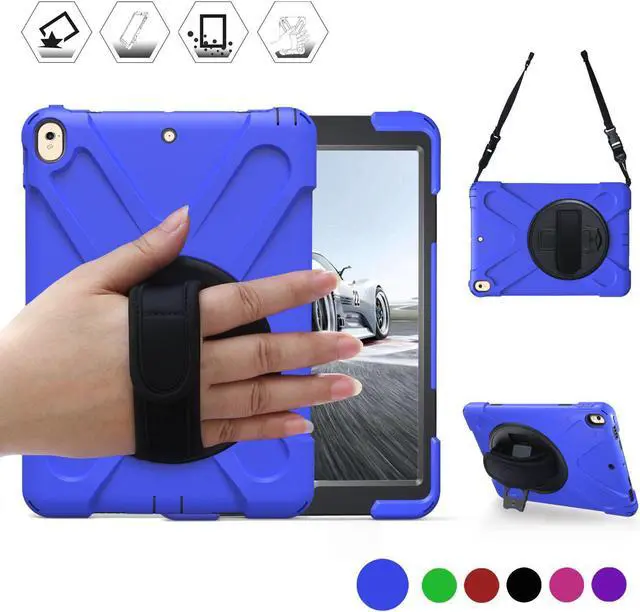Main image of NEW iPad Pro 10.5 Case 360 Degree Rotating Kickstand Dropproof Shockproof Heavy Duty 3-Layer Cover Skin With Shoulder Belt Harness For New iPad Pro 10.5" inch 2017 Model A1701 A1709 Shell