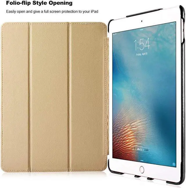 Alt view image 3 of 7 - iPad Pro 12.9 Case Genuine Leather Case Folio Flip Smart Cover Auto Wake / Sleep Function [Magnetic Closure] Kickstand for Apple iPad Pro 12.9 2017 2015