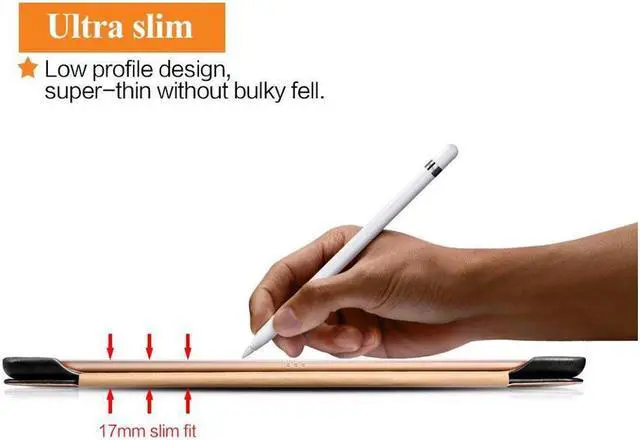 Alt view image 5 of 7 - iPad Pro 9.7 Leather Case Vintage Genuine Leather Side Open Flip Folio Style Smart Cover in Ultra Slim Design with Stand & Auto Wake / Sleep Functions for Apple iPad Pro 9.7 Inch Cover