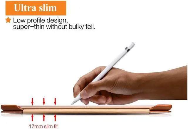 Alt view image 5 of 7 - iPad Pro 9.7 Leather Case Vintage Genuine Leather Side Open Flip Folio Style Smart Cover in Ultra Slim Design with Stand & Auto Wake / Sleep Functions for Apple iPad Pro 9.7 Inch Cover