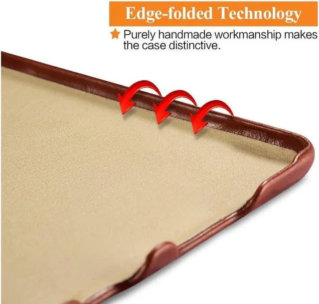 Alt view image 6 of 7 - iPad Pro 9.7 Leather Case Vintage Genuine Leather Side Open Flip Folio Style Smart Cover in Ultra Slim Design with Stand & Auto Wake / Sleep Functions for Apple iPad Pro 9.7 Inch Cover